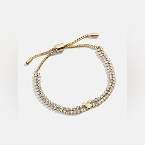Disney Mickey Pavé Pull Tie Bracelet - Gold/Pavé NEW